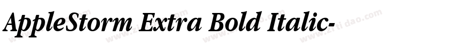 AppleStorm Extra Bold Italic字体转换